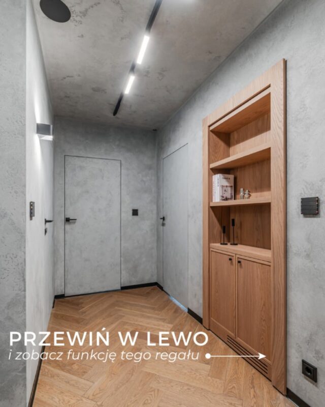 W tym korytarzu stanął regał, który na pierwszy rzut oka wygląda jak zwykła zabudowa. Ale to coś więcej! Regał jest ruchomy i po otwarciu odsłania ukryte pomieszczenie techniczne ⚒️🚪To rozwiązanie pozwoliło zachować estetykę wnętrza, jednocześnie sprytnie ukrywając elementy, które nie muszą być na widoku. Dzięki temu korytarz pozostał spójny i elegancki, a dostęp do pomieszczenia technicznego jest szybki i wygodny.
Lubimy takie detale - praktyczne, nieoczywiste i dopracowane w każdym calu 🩶
___________
#deerwood #meblenawymiar #patent #wnetrzarskieinspiracje #szafa